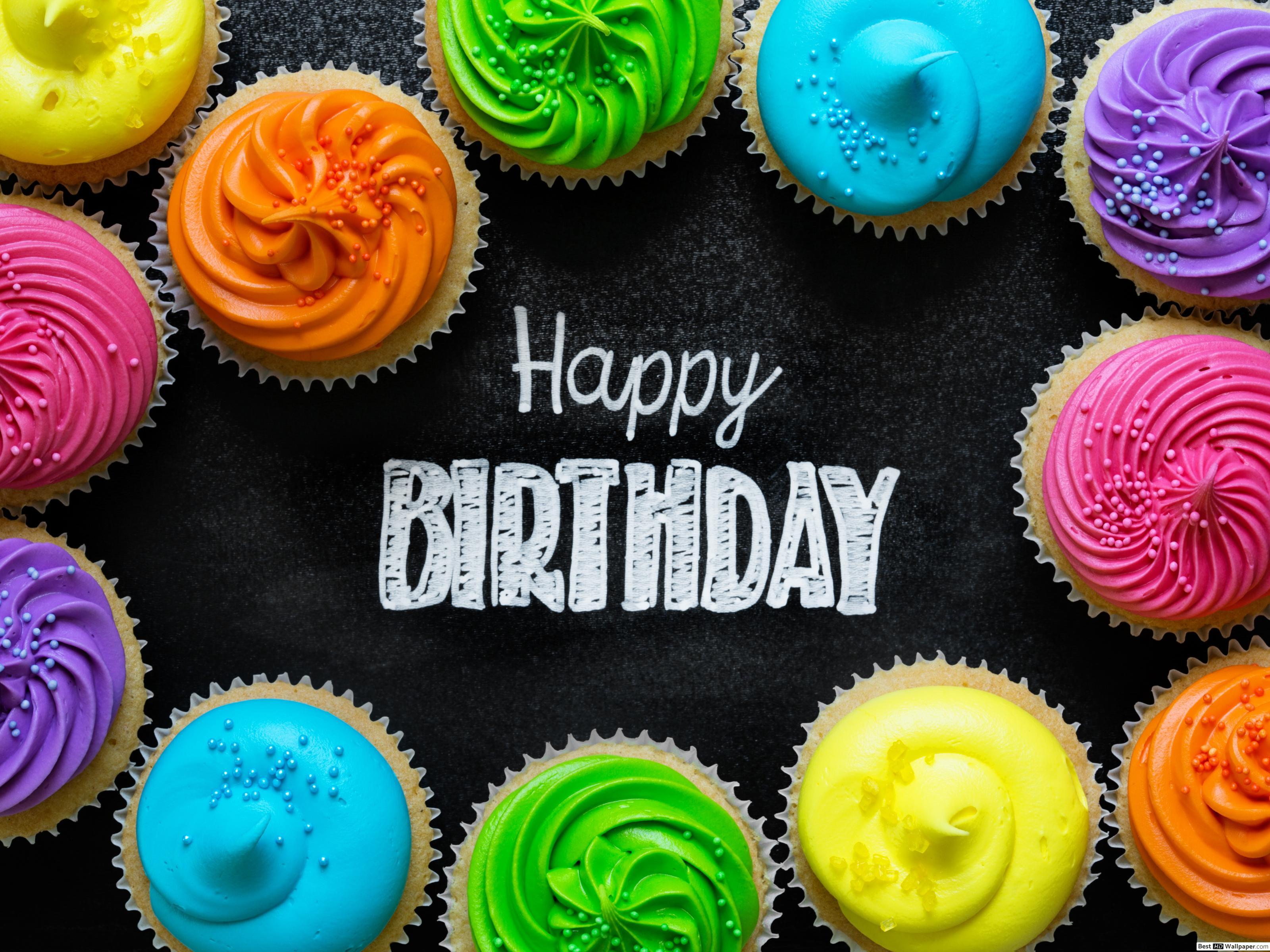 3200x2400 Birthday Colors Cupcake HD wallpaper download
