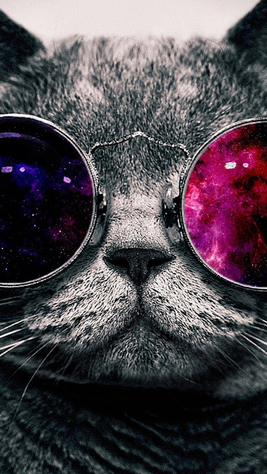 1080x1920 Cat with sunglasses. iPhone Wallpaper. Abstract iphone wallpaper, Cool wallpaper for phones, Hipster wallpaper