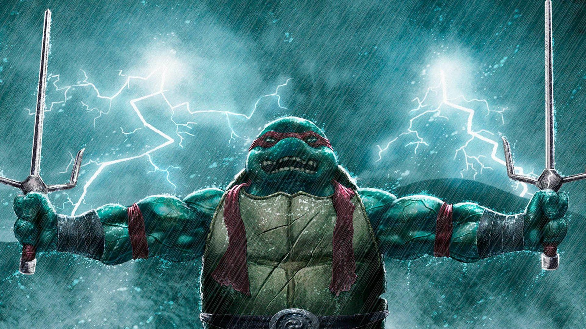 1920x1080 Download Wallpaper 1920x1080 teenage mutant ninja turtles, rain, raphael Full HD 1080p HD Background