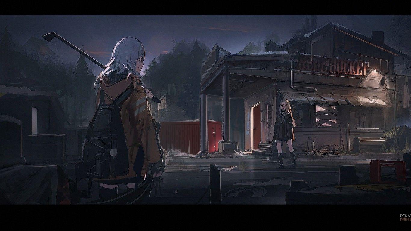 Wallpaper stars night the city Apocalypse figure anime images for  desktop section город  download