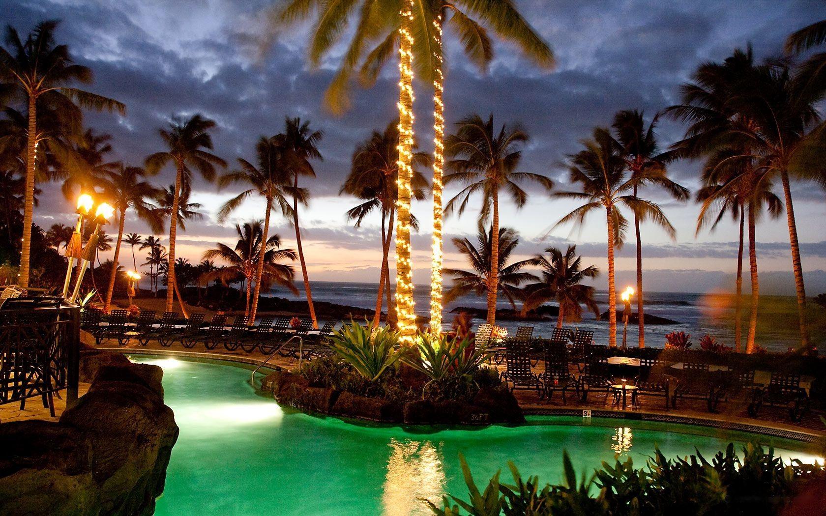 1680x1050 Hawaiian Tag wallpaper: Hawaiian Cityscape Night City Cityscapes