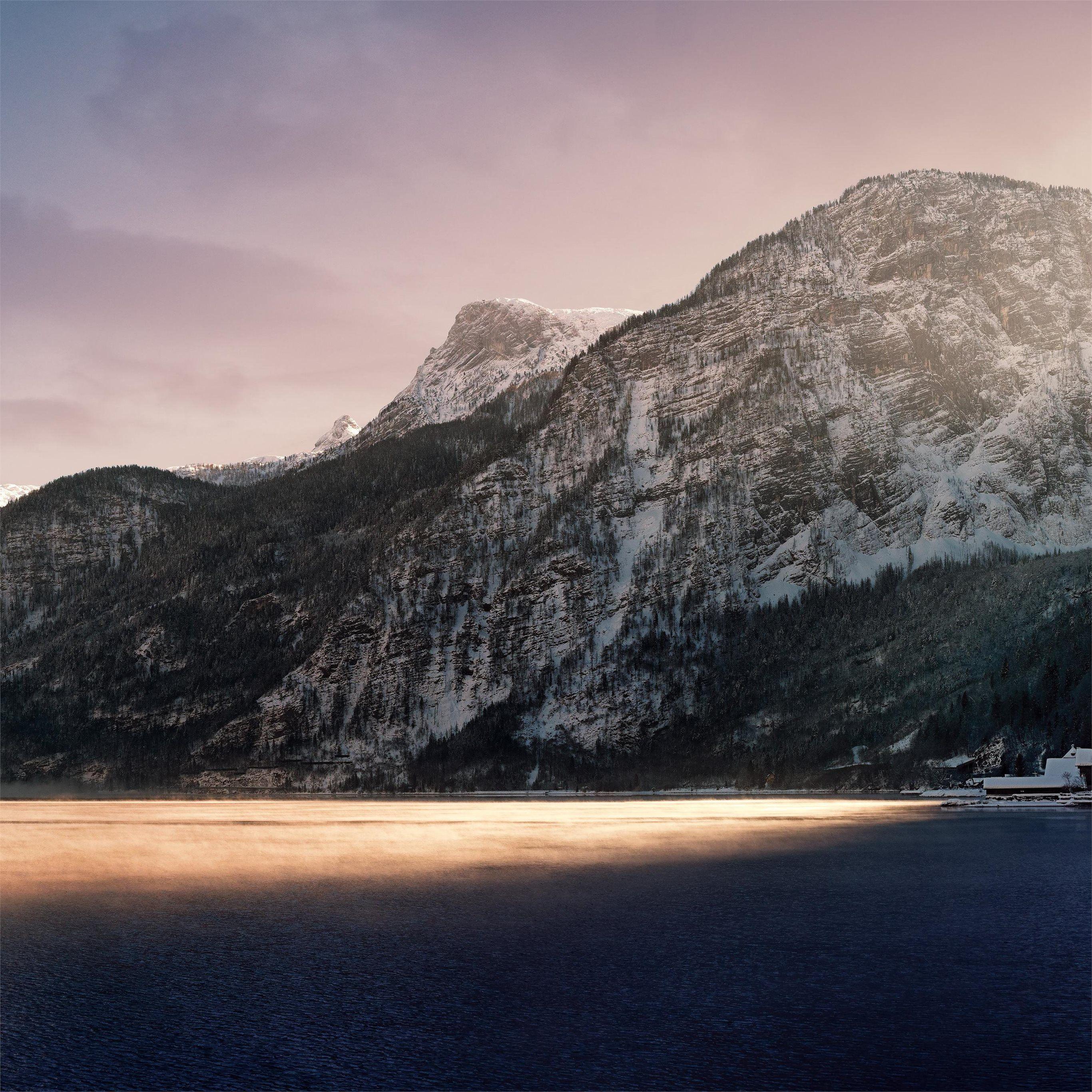 2732x2732 sun pointing lake 8k iPad Wallpaper Free Download