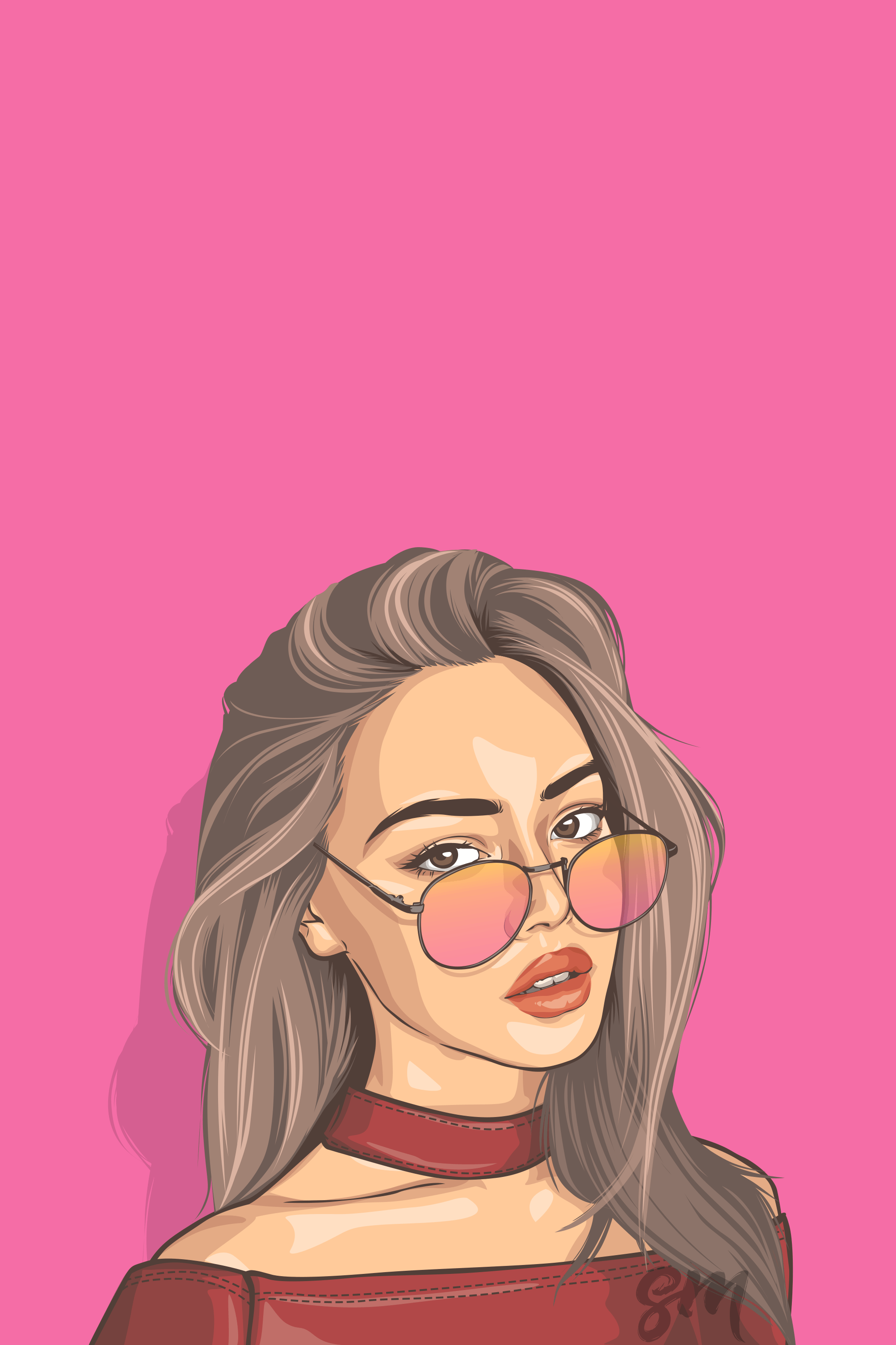 2005x3009 Art Girl Wallpaper