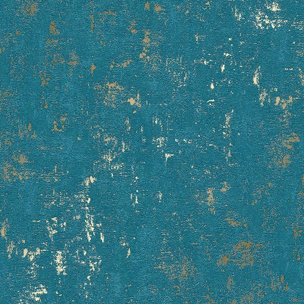 1000x1000 AS Creation Concrete Plaster Effect Wallpaper Blue, Green, Gold from I Love Wallpaper UK