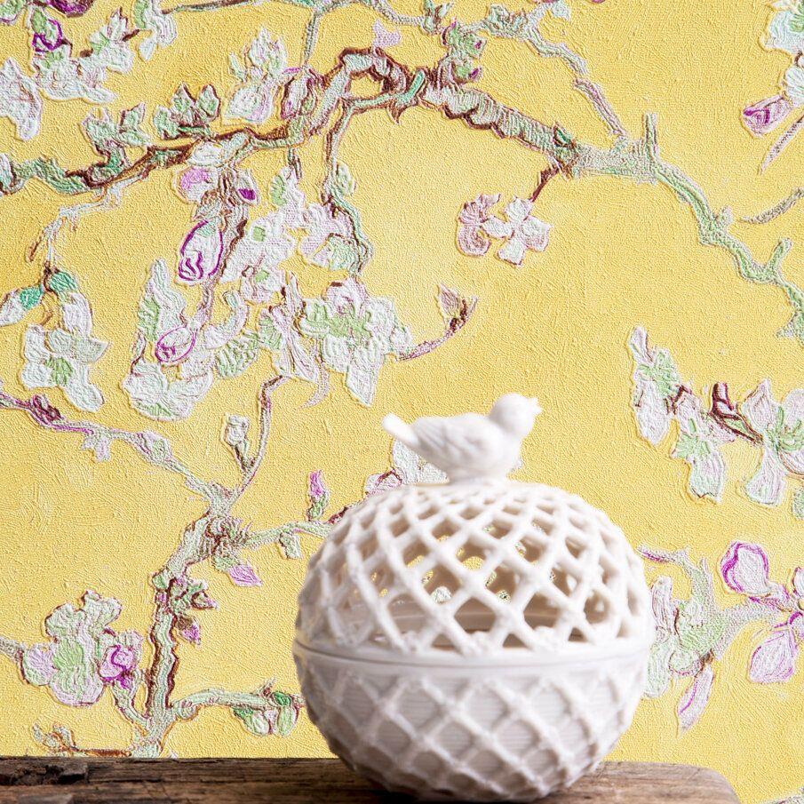 905x905 Van Gogh Blossoming Almond Trees 33' x 20.8 Floral and Botanical Plaster Wallpaper Roll & Reviews