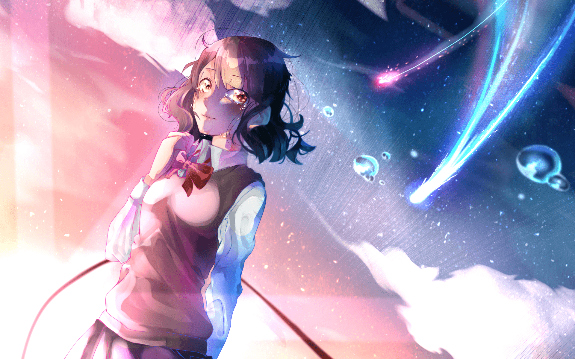 1920x1200 Download wallpaper Mitsuha Miyamizu, artwork, protagonist, manga, Kimi no Na wa for desktop with resolution 1920x1200. High Quality HD picture wallpaper