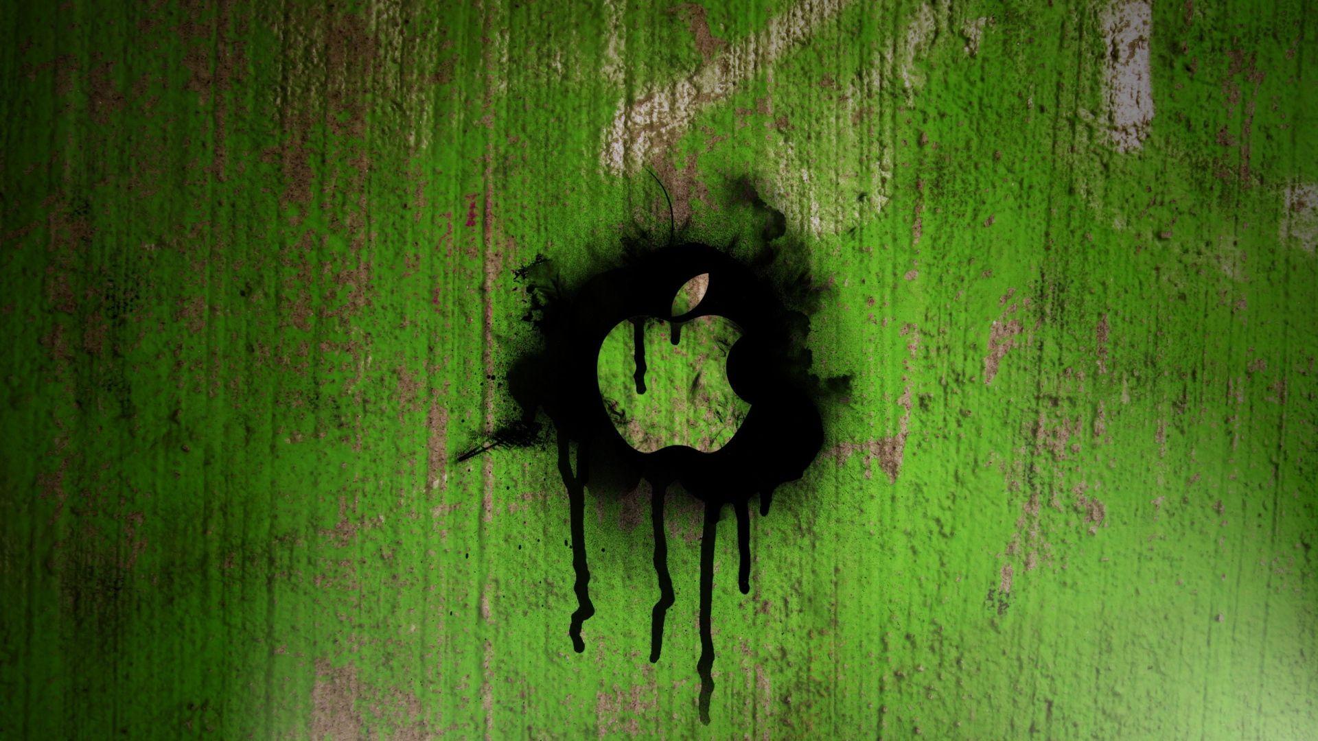 1920x1080 Download Wallpaper 1920x1080 wall, divorce, green, black, mac, apple Full HD 1080p HD Background