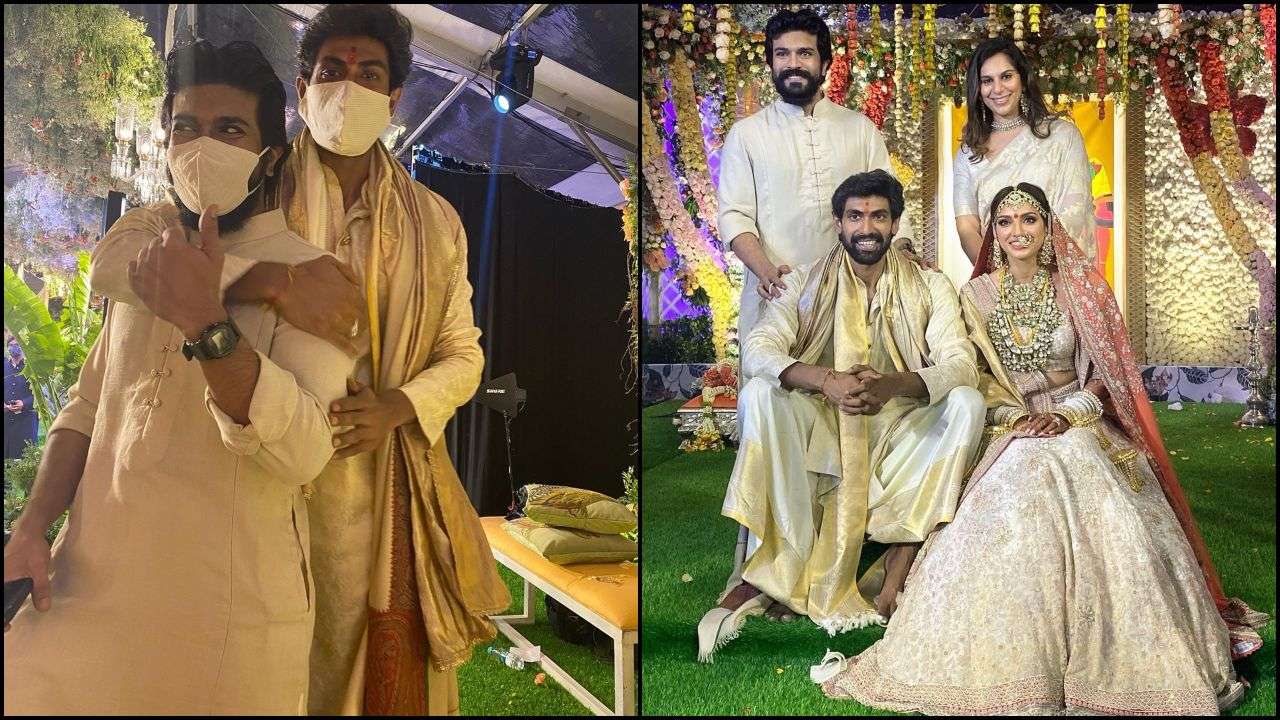 1280x720 Ram Charan Shares Image With Newlyweds Rana Miheeka; Allu Arjun's Look For Wedding Revealed