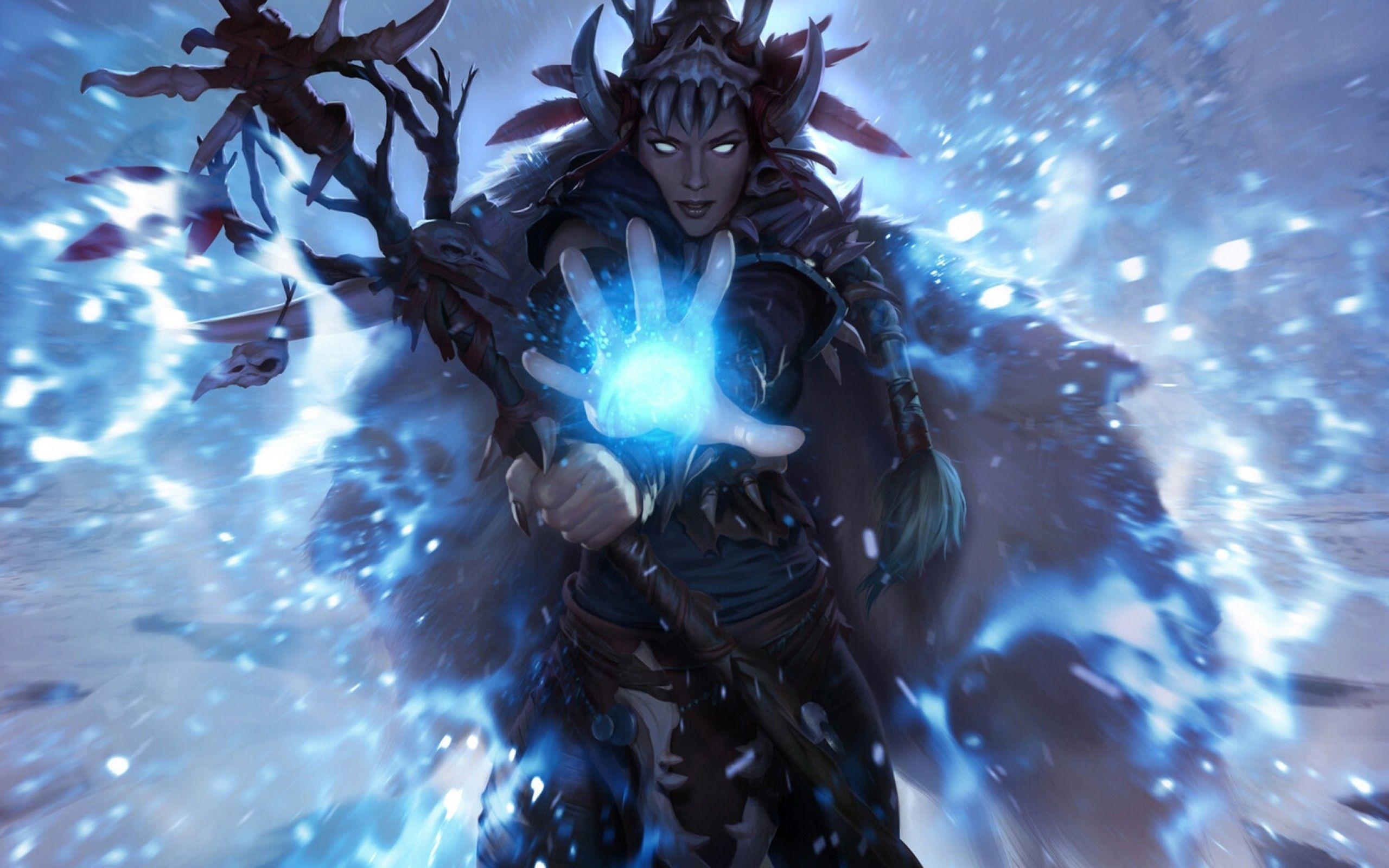 2560x1600 Download 2560x1600 Freljord, Legends Of Runeterra, Staff, Blue Magic, Concept Art Wallpaper for MacBook Pro 13 inch