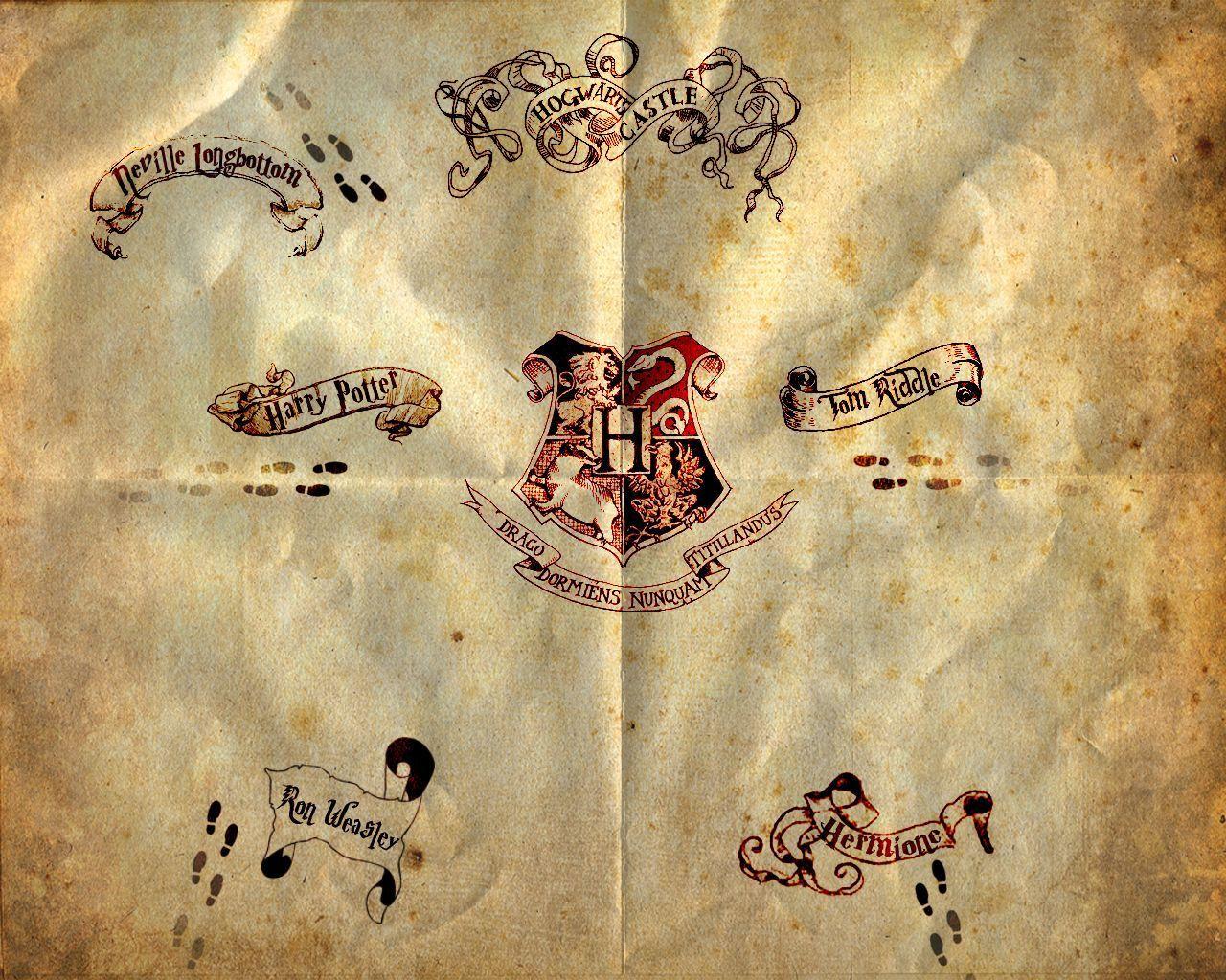 1280x1024 Harry Potter Map Wallpaper