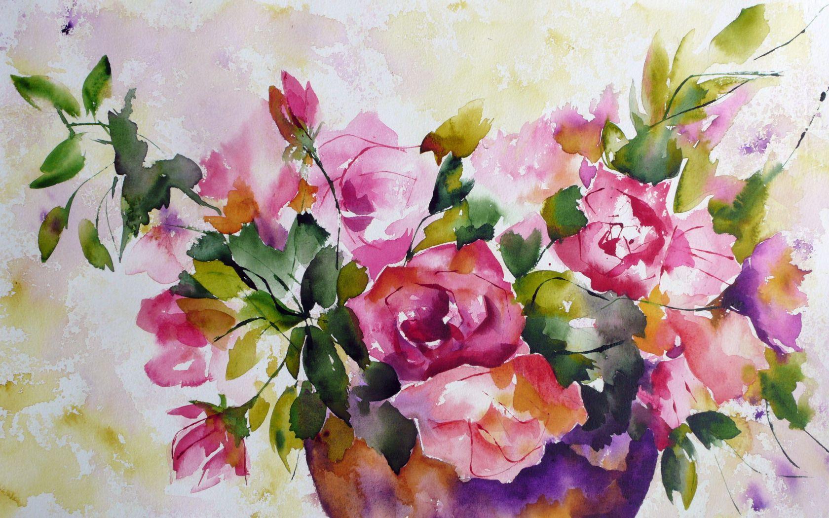 1680x1050 Free download Flowers watercolor oil painting wallpaper ForWallpapercom [2560x1600] for your Desktop, Mobile & Tablet. Explore Watercolor Flowers Wallpaper. Watercolor Wallpaper for Walls, Watercolor Wallpaper for The Home, Watercolor iPhone