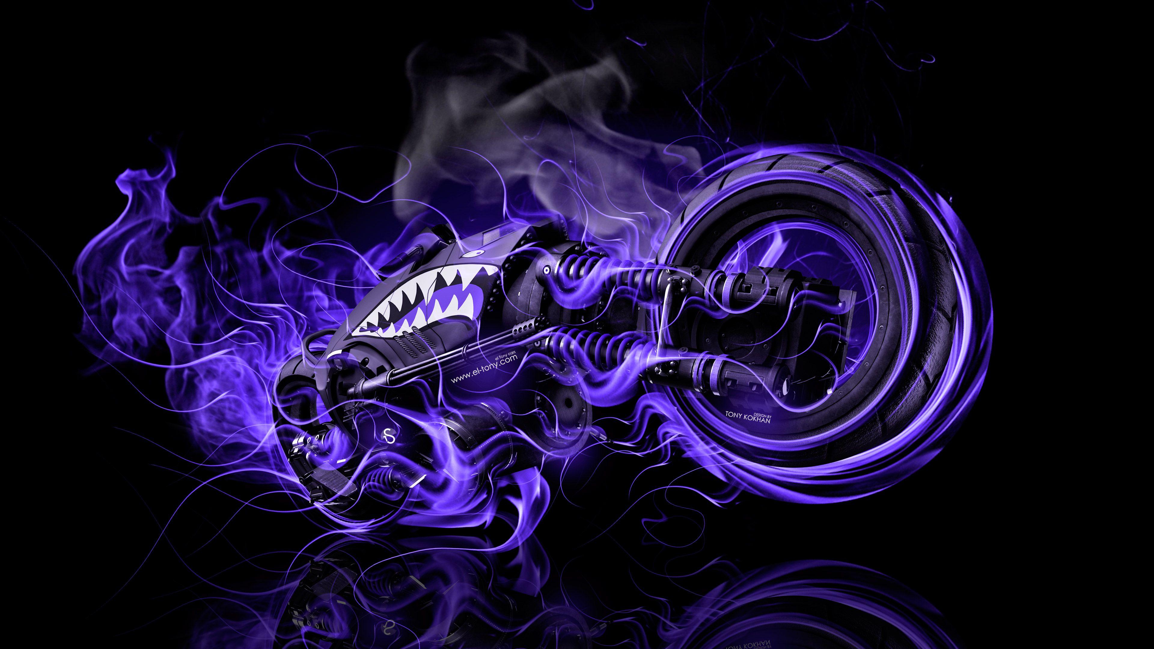 3840x2160 Moto Gun Super Fire Flame Abstract Bike 2016 Wallpaper 4K el Tony