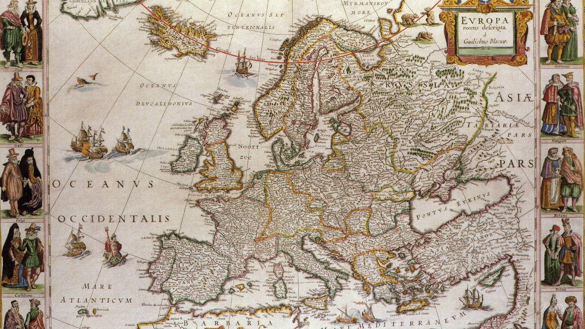 1920x1080 Map of Europe Wallpaper