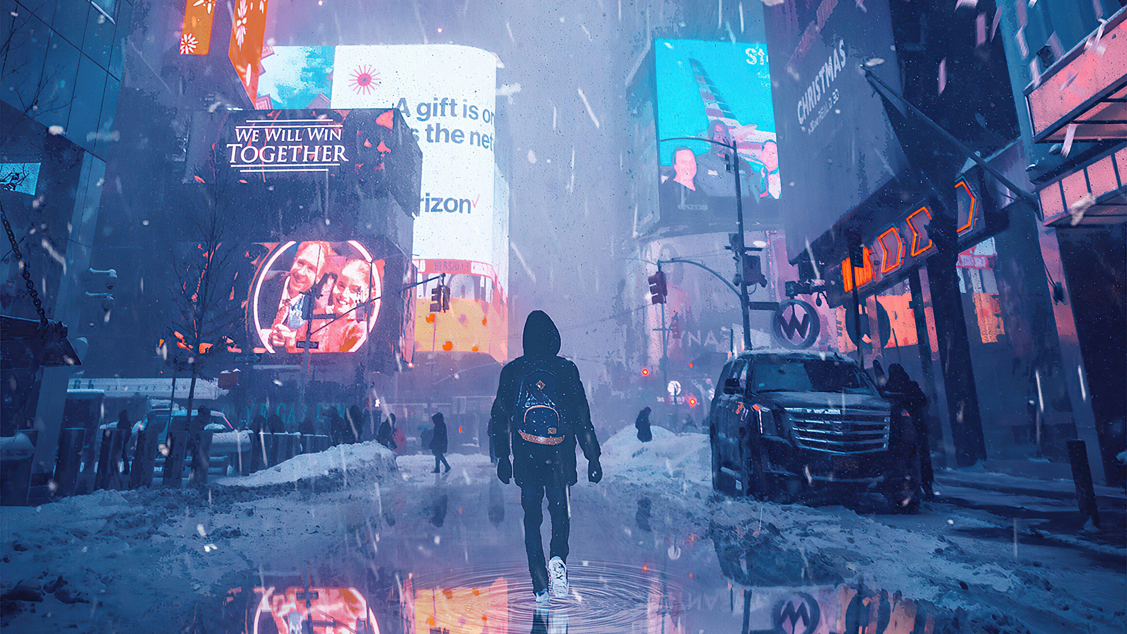 3840x2160 Hoodie Boy Walking In Ash Rain 4k, HD Artist, 4k Wallpaper, Image, Background, Photo and Picture
