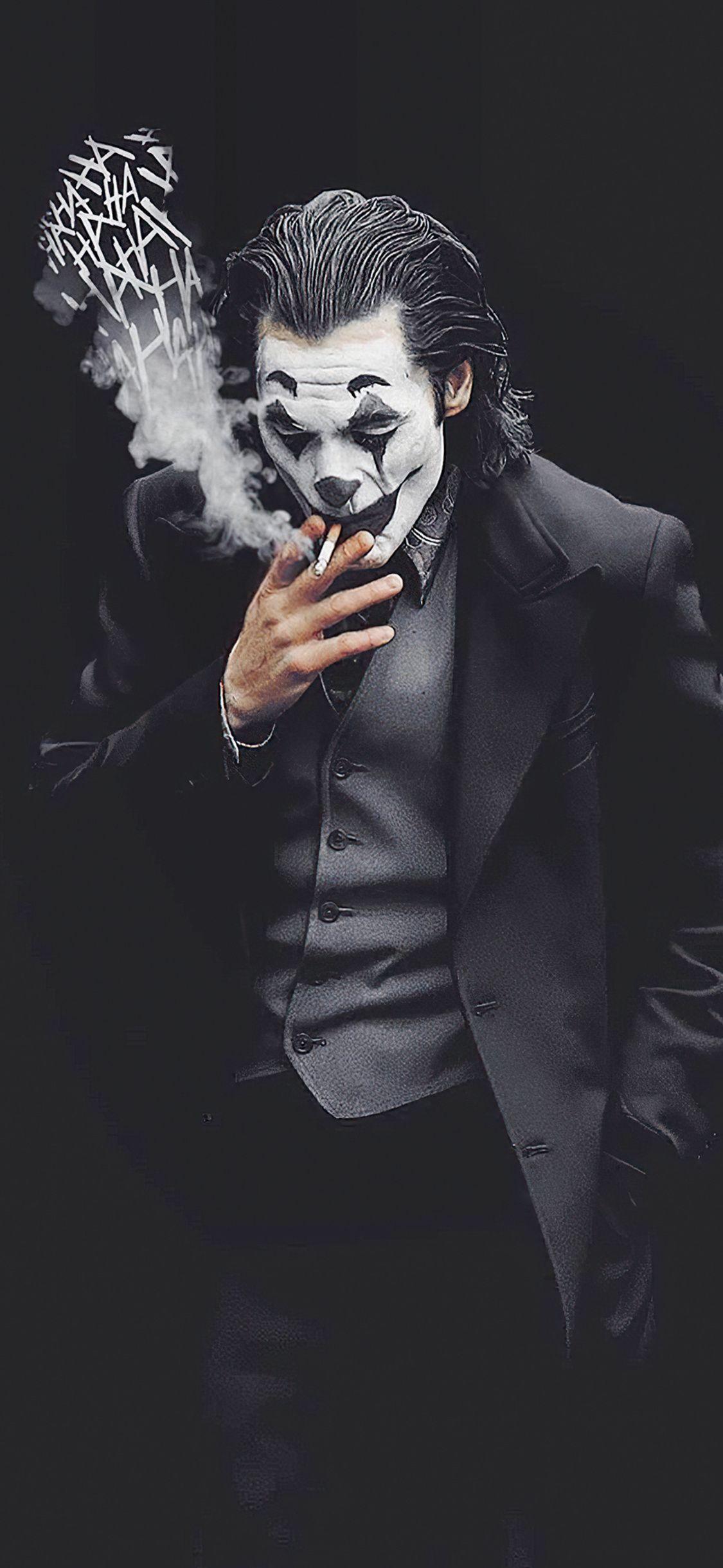 1125x2436 Joker Smoking Monochrome 4k iPhone XS, iPhone iPhone X HD 4k Wallpaper, Image, Background, Photo and Picture
