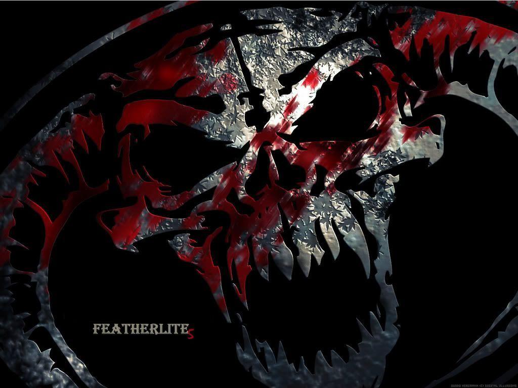1024x768 Bloody Skulls Wallpaper