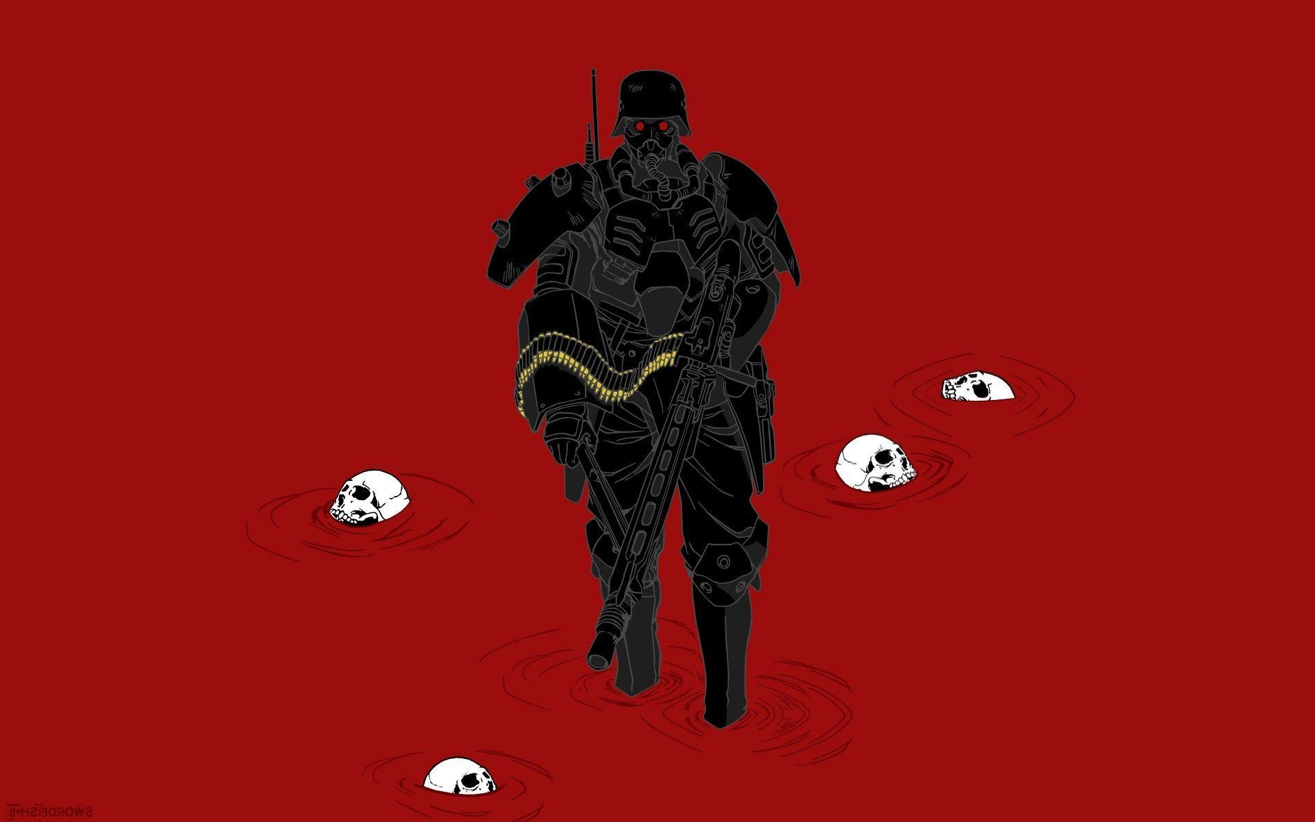 1920x1200 Jin Roh, Armor, Blood, Skull Wallpaper HD / Desktop and Mobile Background