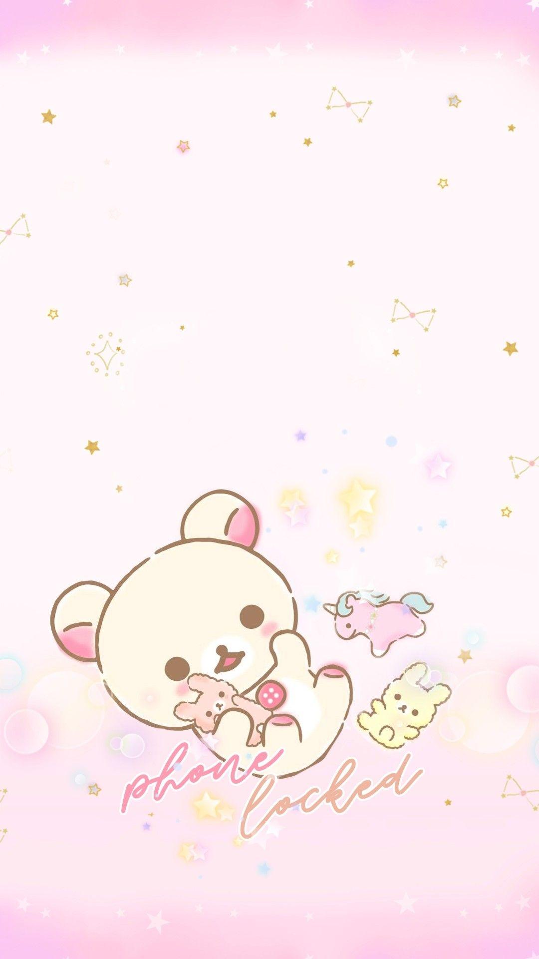 1080x1920 Korilakkuma Lock Screen by lebunnyroux. Wallpaper iphone cute, Kawaii wallpaper, Rilakkuma wallpaper