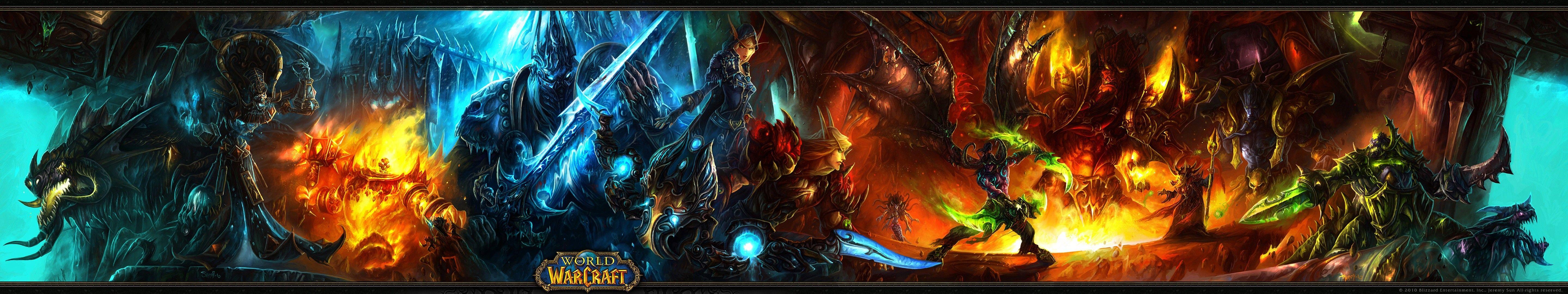 World Of Warcraft Dual Monitor Wallpaper Warcraft Monitore ...