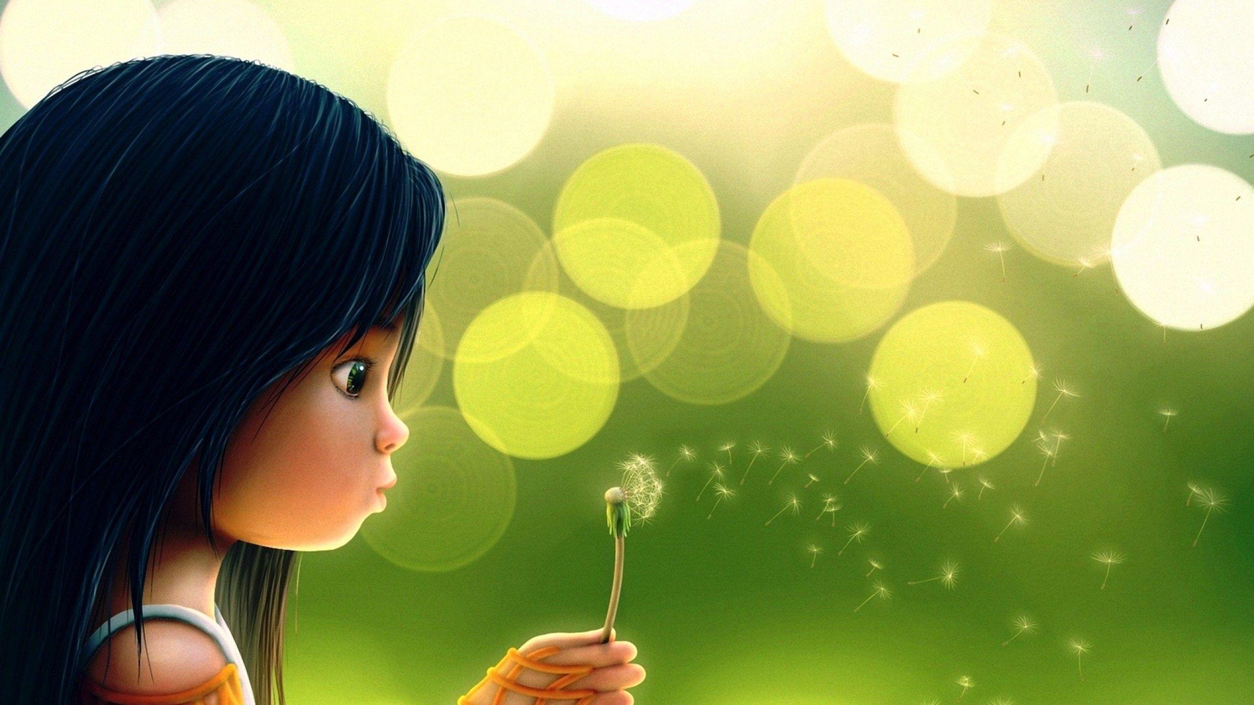 2560x1440 Cool Girly Cartoon Wallpaper HD image