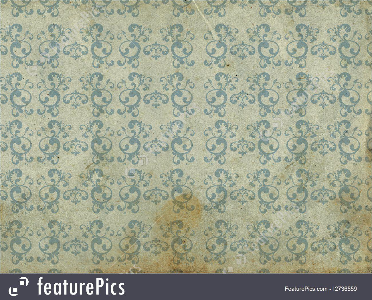 1300x1047 Old And Dirty Wallpaper With Blue Arabesques And Yellow Wallpaper Texture
