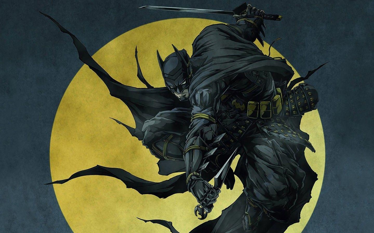 1440x900 Batman, Artwork, Ninja, Moon Ninja Poster HD Wallpaper