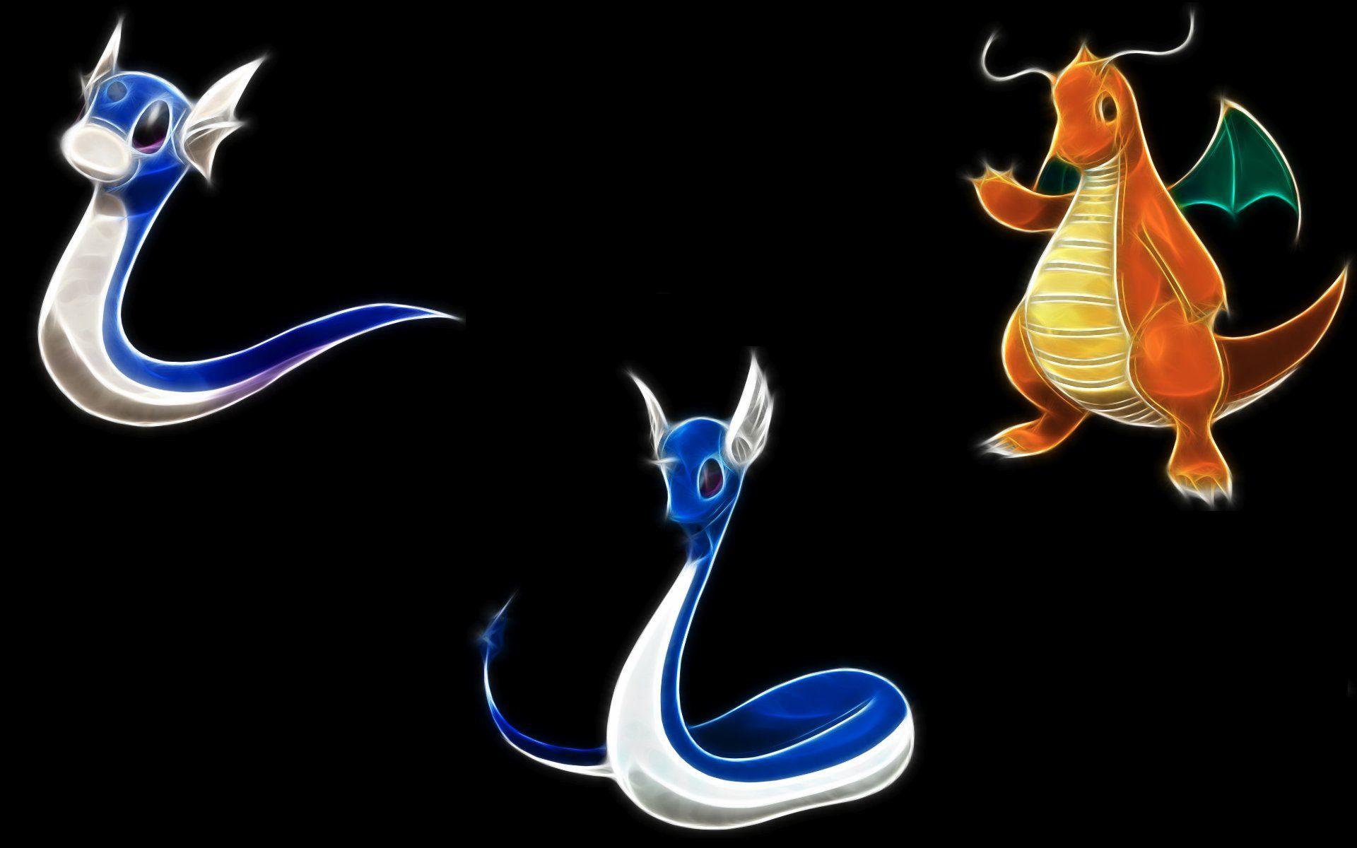 1920x1200 pokemon, Dragonair, Dragonite, Black, Background, Dratini Wallpaper HD / Desktop and Mobile Background