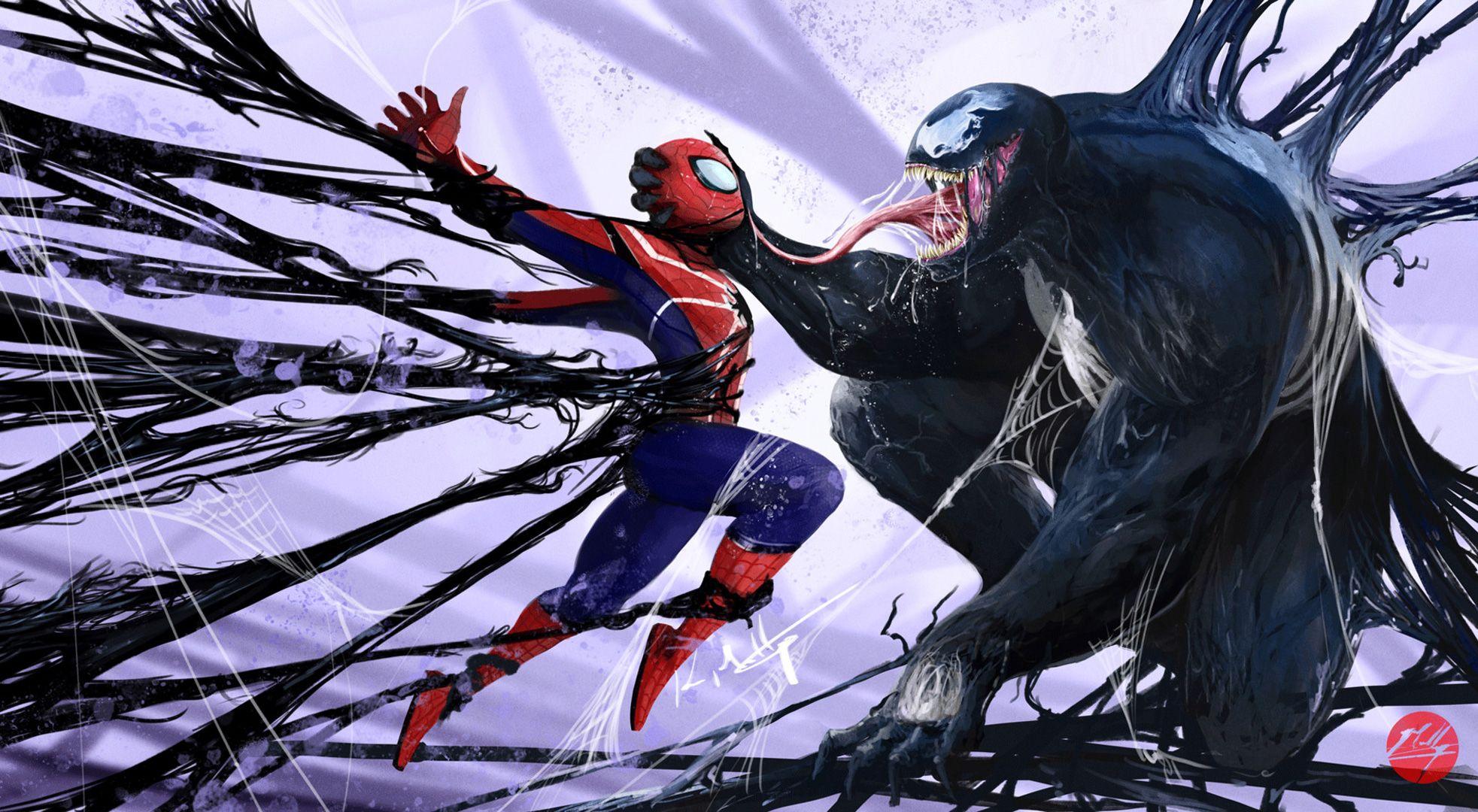 1965x1080 Spiderman Vs Venom, HD Superheroes, 4k Wallpaper, Image, Background, Photo and Picture