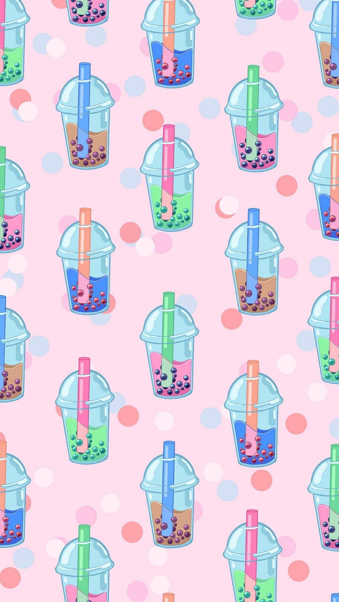 1080x1920 Smoothies wallpaper background. Cute patterns wallpaper, Kawaii wallpaper, Funny phone wallpaper
