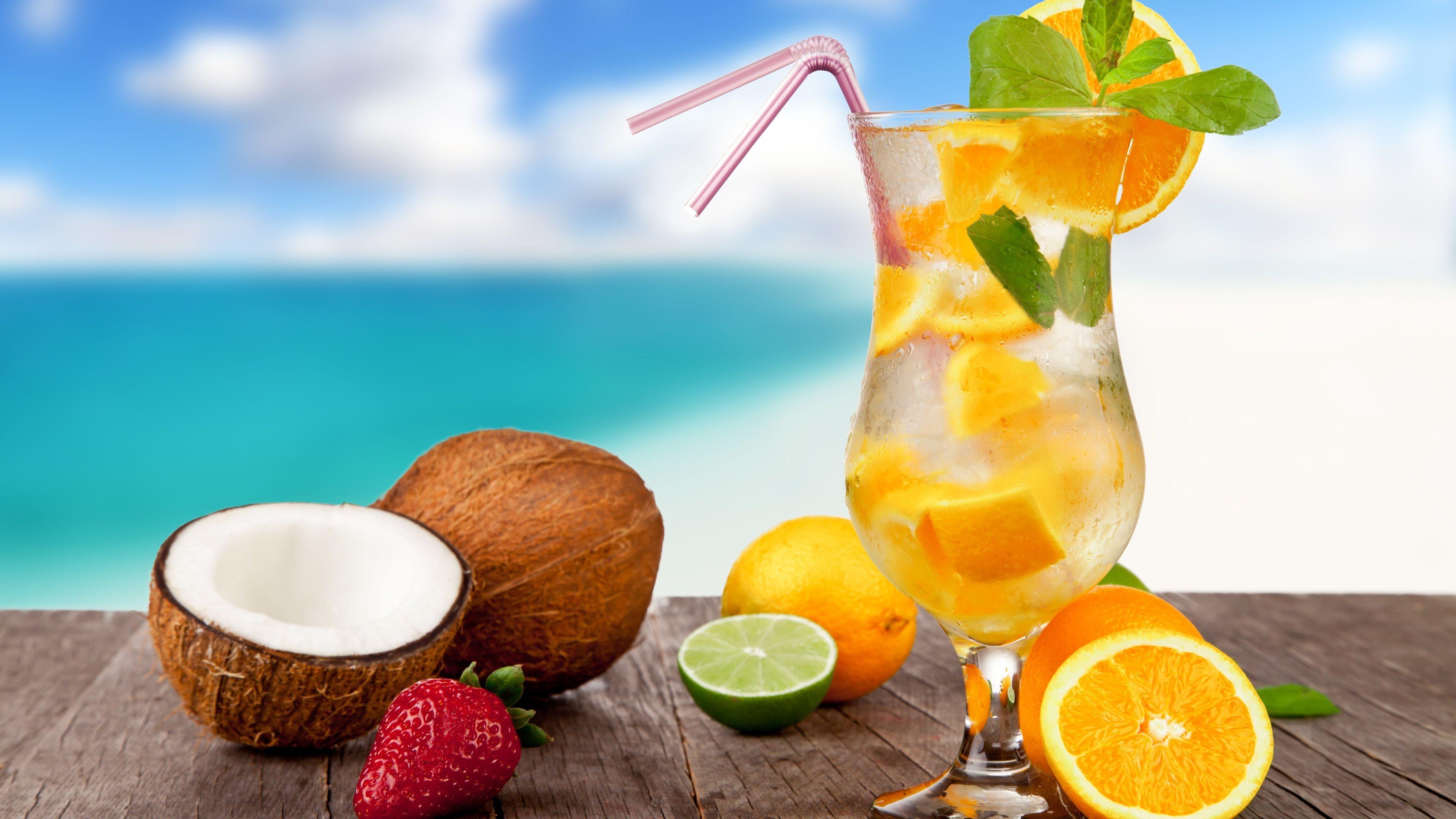 3840x2160 Wallpaper Lemon drinks, cocktail, summer, tropical 3840x2160 UHD 4K Picture, Image