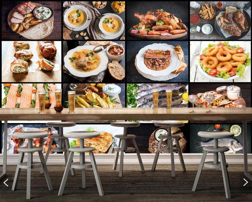 1000x800 Custom kitchen wallpaper, dishes and ingredients for murals used for restaurant bar background home decor wallpaper. kitchen wallpaper. custom wallpapermural wallpaper