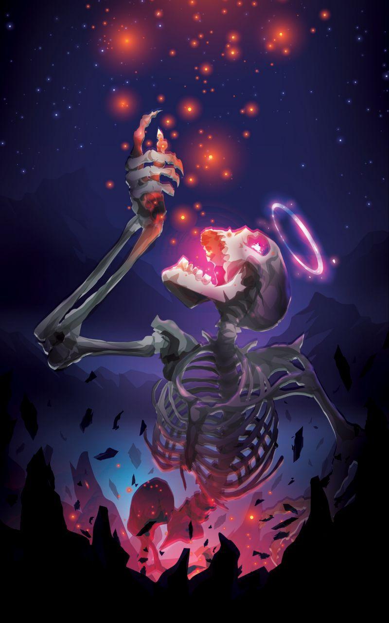 800x1280 Download Wallpaper 800x1280 Skeleton, Skull, Stars, Shine Samsung Galaxy Note Gt N Meizu Mx2 HD Background