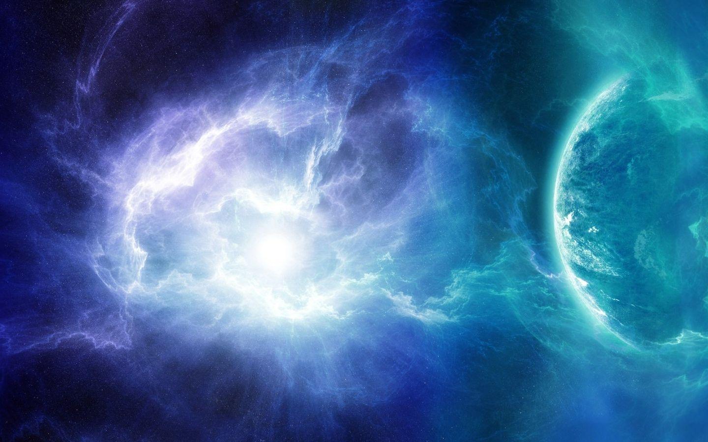 1440x900 Galaxy Blue Green And Purple Wallpaper & Background Download