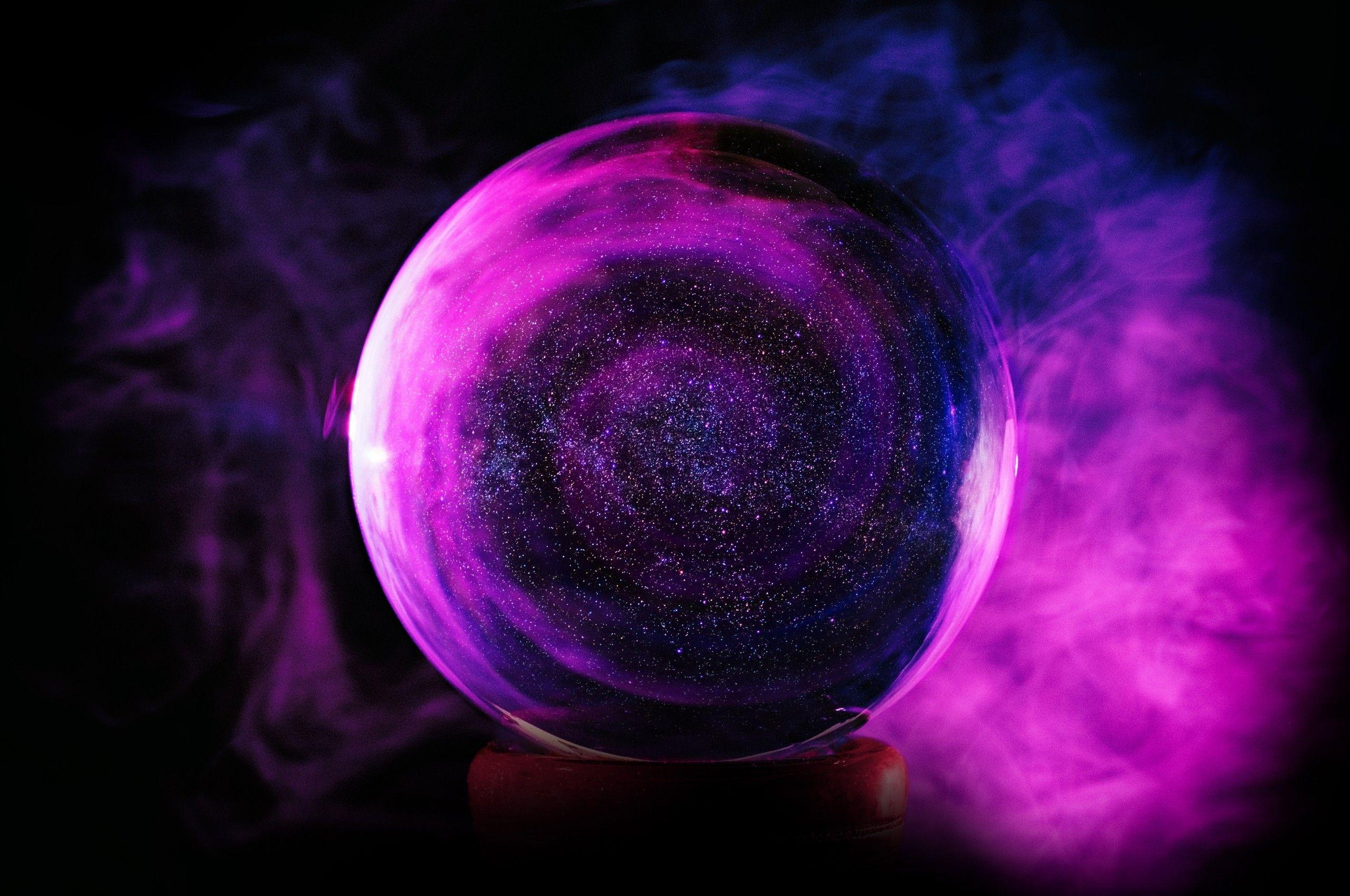 2560x1700 Download 2560x1700 Neon Ball, Stars, Galaxy, Purple Wallpaper for Chromebook Pixel