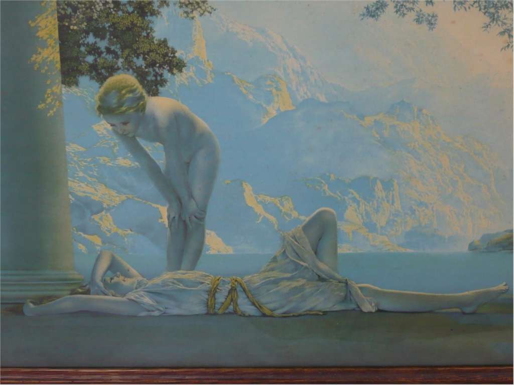 1024x768 1920's 1930's Maxfield Parrish Print In Original Frame