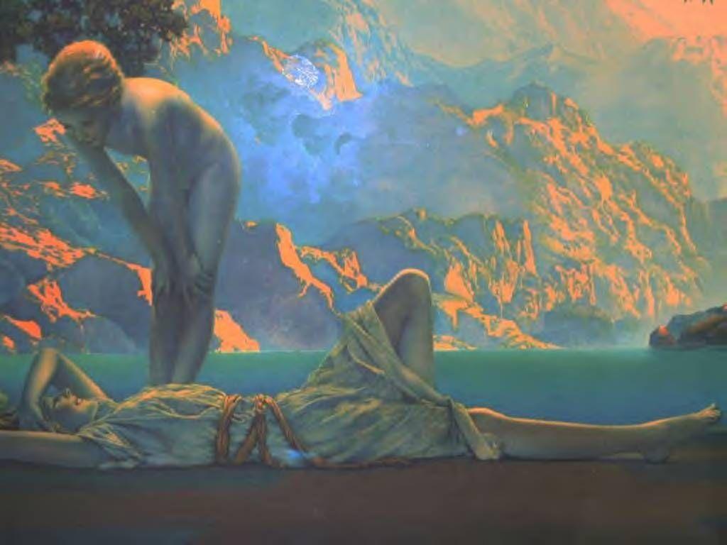 1024x768 Daybreak Series by Maxfield Parrish. Classic art, Fine art, Art