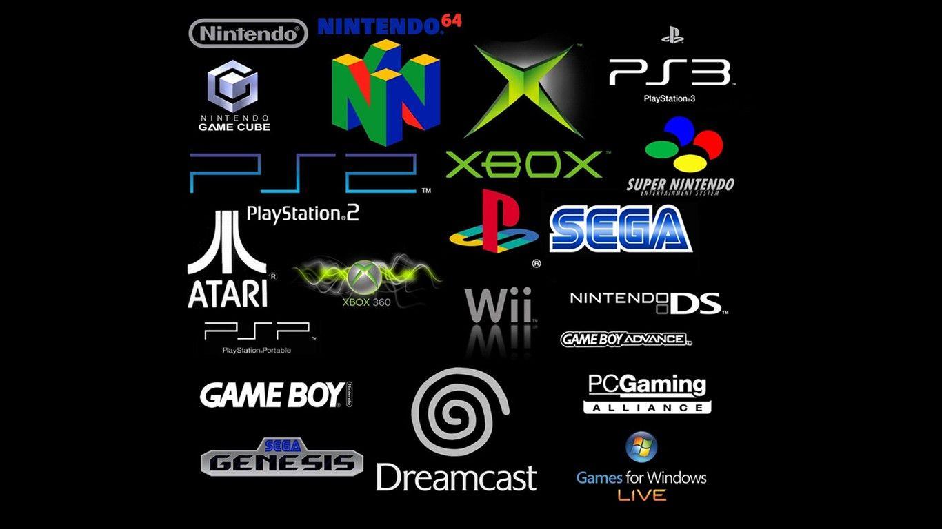 1366x768 All gaming logos HD wallpaper background HD Wallpaper