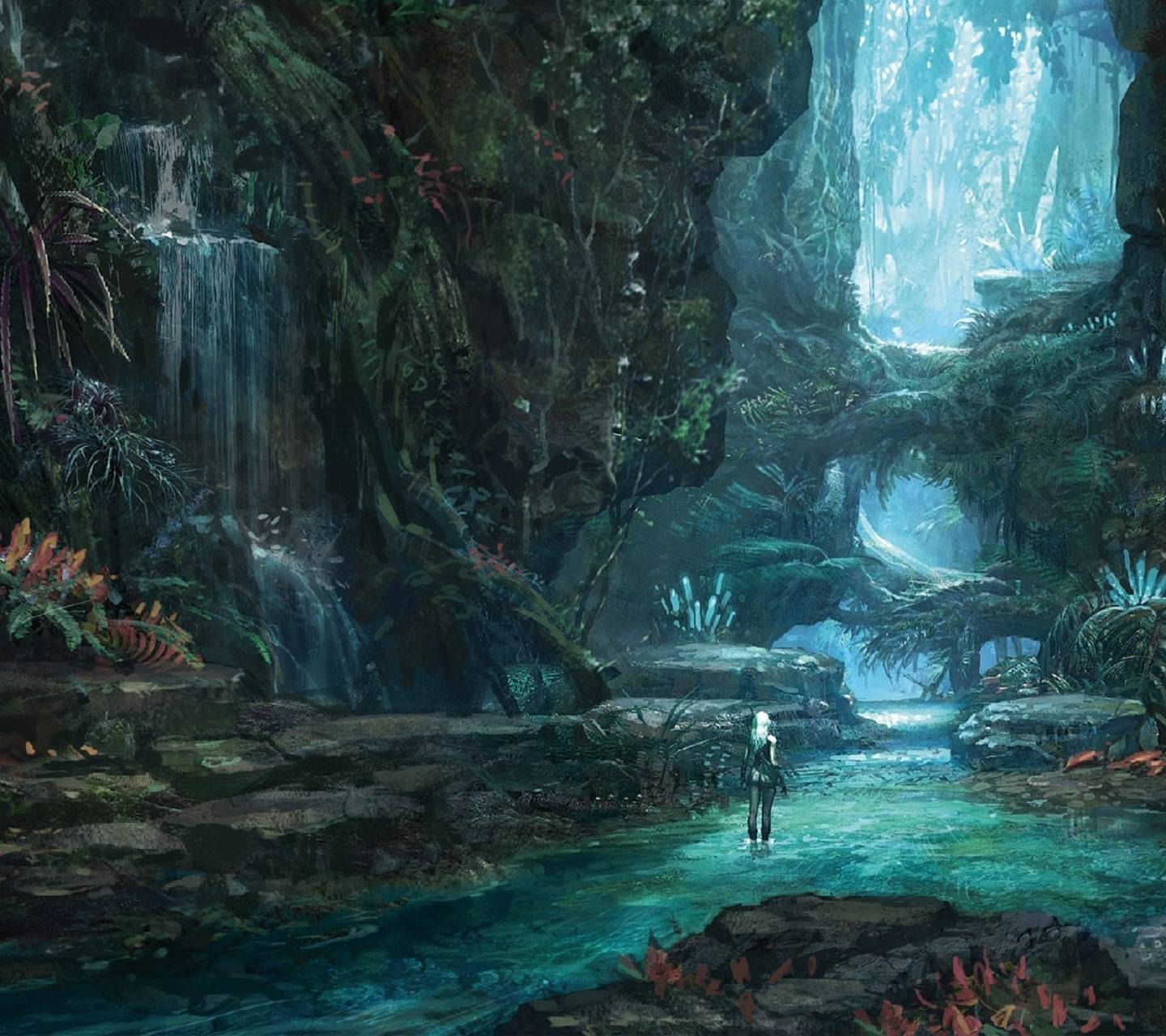 1440x1280 Cartoon Forest wallpaper