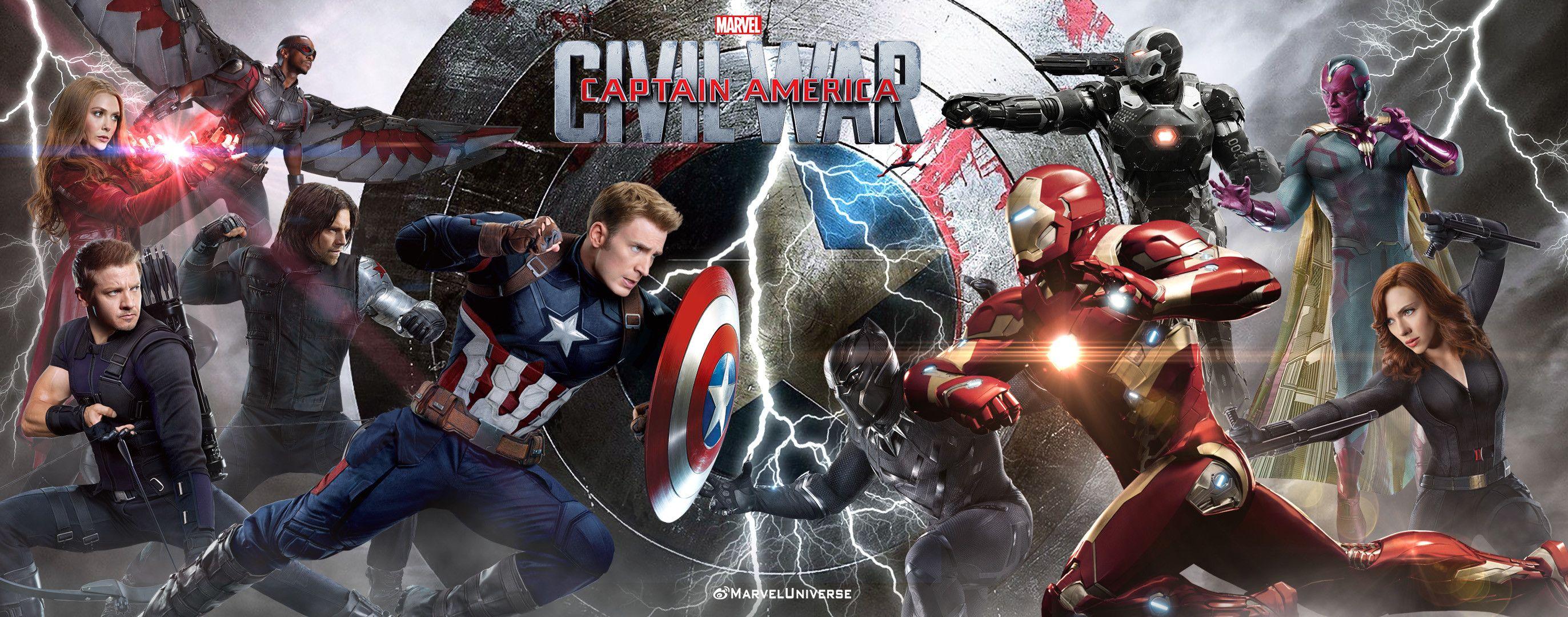 2745x1080 Marvel Civil War Wallpaper