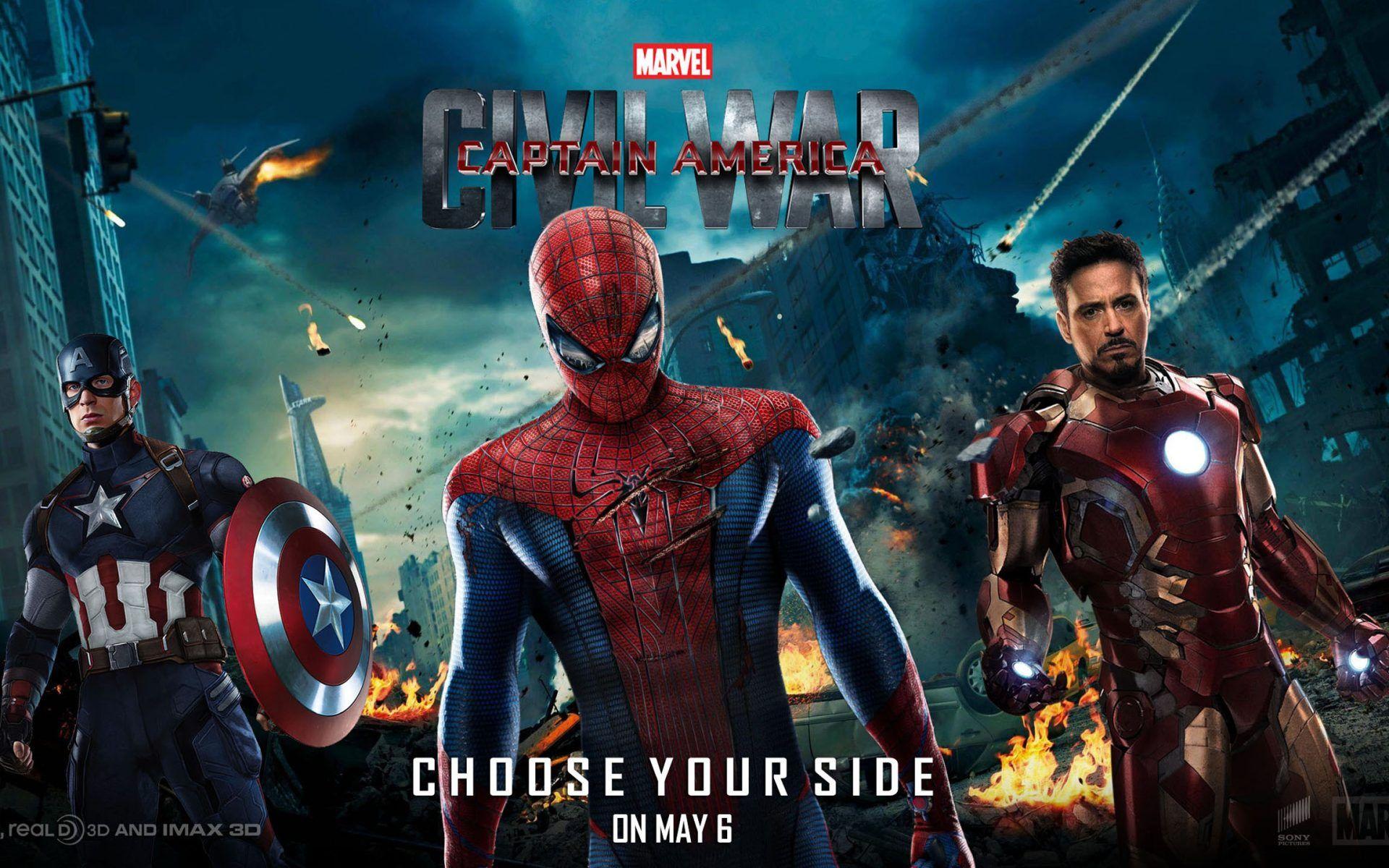 1920x1200 Capitan America Civil War Spiderman Iron Man Desktop HD Wallpaper For Mobile Phones And Computer 2560x1440 :