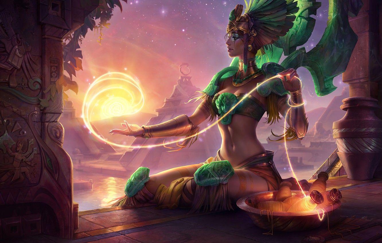 1332x850 Wallpaper League of Legends, karma, god, Solar image for desktop, section игры