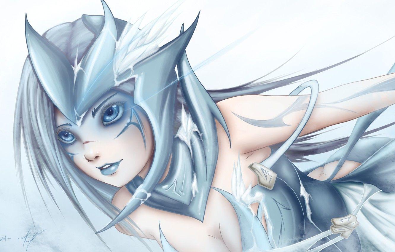 1332x850 Wallpaper chest, girl, smile, dress, neckline, art, league of legends, Anivia, Zack Argunov image for desktop, section игры