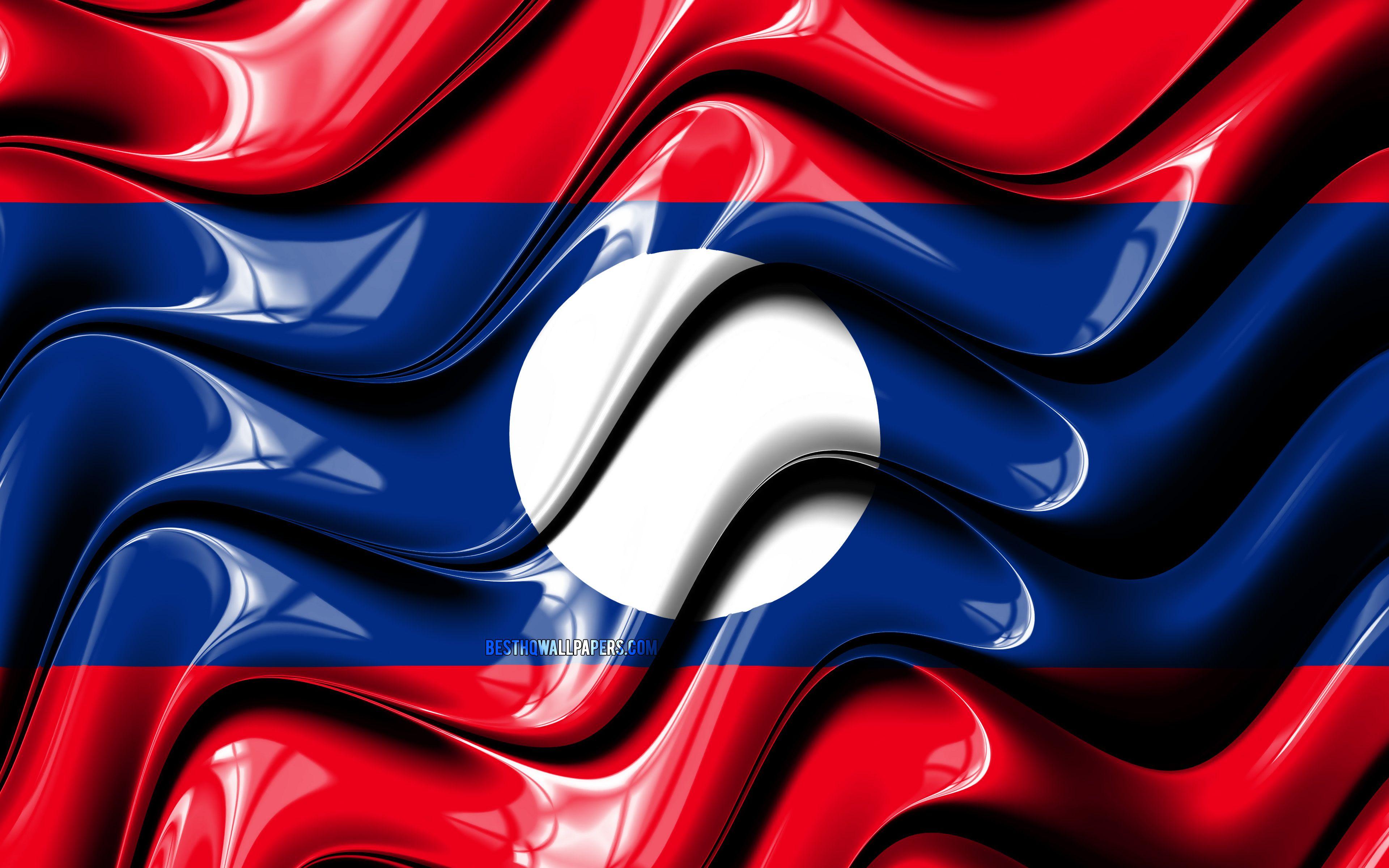 3840x2400 Download wallpaper Laotian flag, 4k, Asia, national symbols, Flag of Laos, 3D art, Laos, Asian countries, Laos 3D flag for desktop with resolution 3840x2400. High Quality HD picture wallpaper