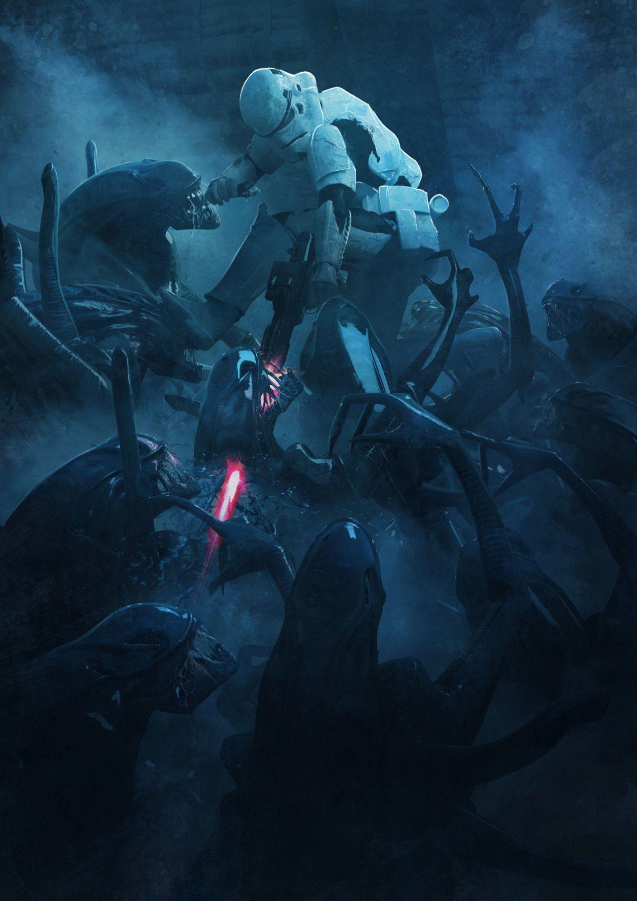 1280x1810 The 501st Legion: Stormtroopers versus Aliens. Star wars art, Star wars trooper, Star wars artwork