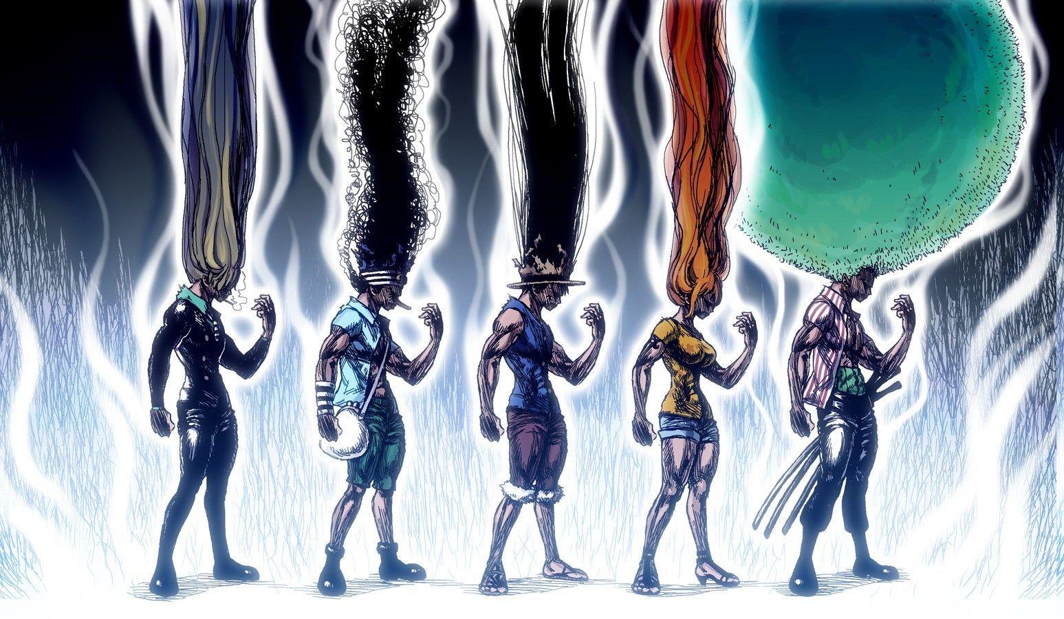 1547x900 one piece anime roronoa zoro nami monkey d_ luffy usopp sanji hunter x hunter crossover wallpaper. Mocah HD Wallpaper