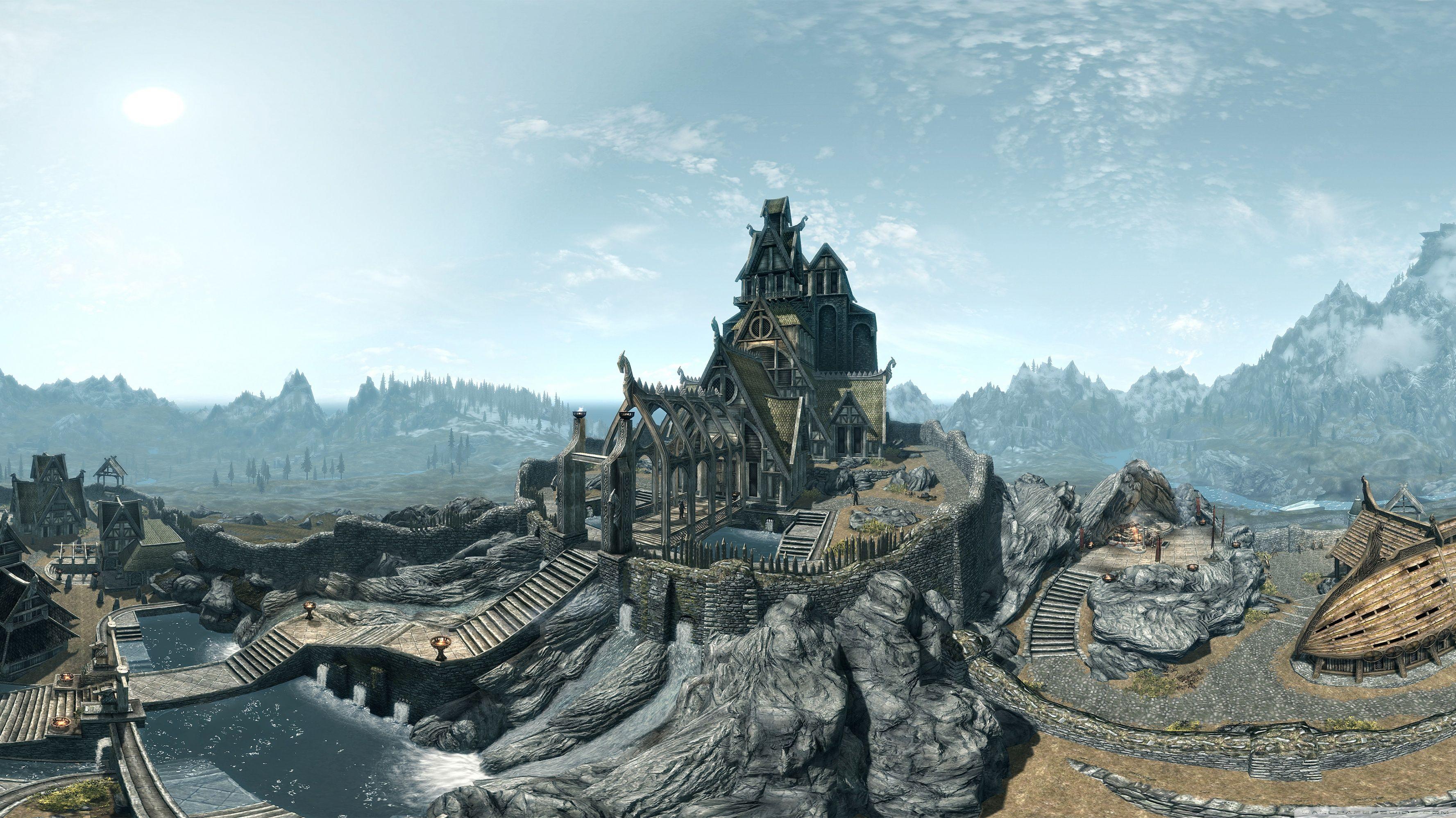 3554x1999 Whiterun, Birds Eye View Elder Scrolls V Skyrim Ultra HD Desktop Background Wallpaper for : Widescreen & UltraWide Desktop & Laptop : Multi Display, Dual Monitor : Tablet