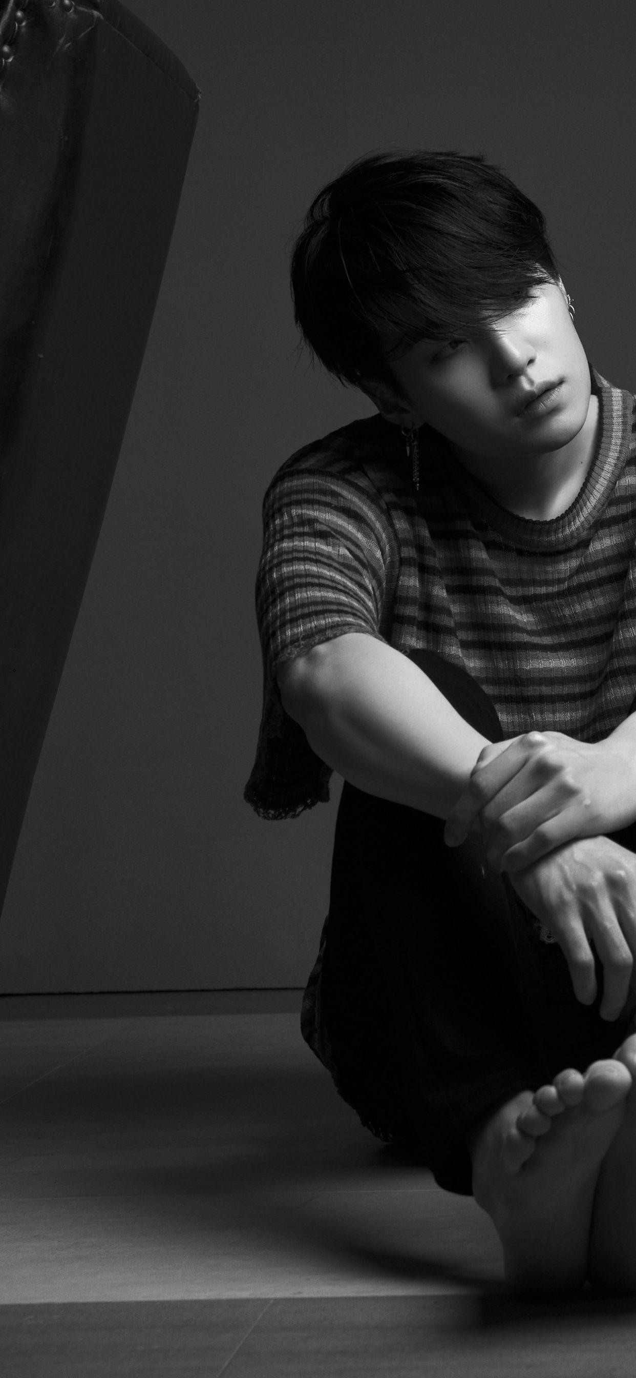 1242x2688 Suga Wallpaper 4K, Monochrome, BTS