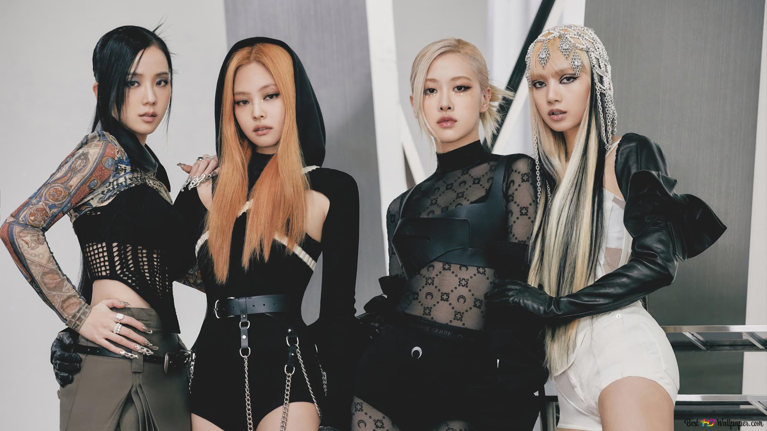 2560x1440 BlackPink' all members in Born Pink Album Shoot 4K wallpaper download
