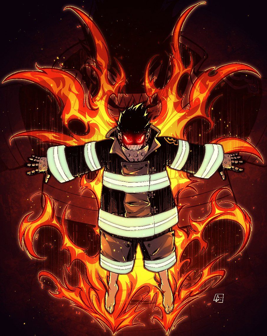 906x1142 Shinra from FIRE FORCE he is coming in full power mode