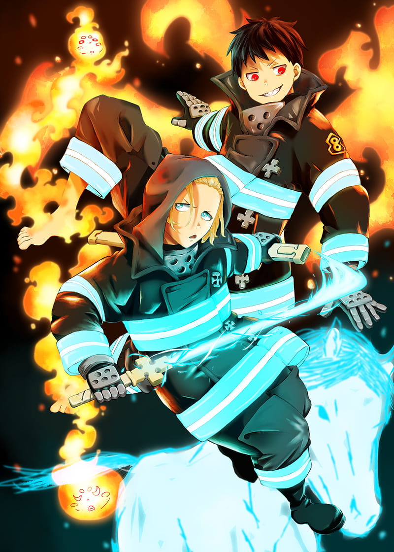 800x1120 Shinra and Arthur, anime, boyle, enen, fire, force, kusakabe, no, shouboutai, HD phone wallpaper